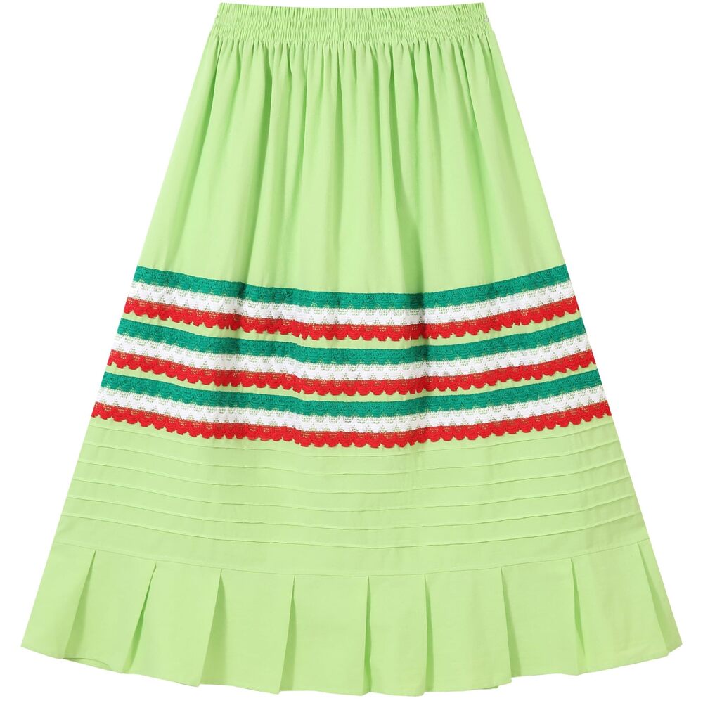 1709 Mexican Skirt Fiesta Theme Party Skirt Maxi Lace Traditional Dannce
